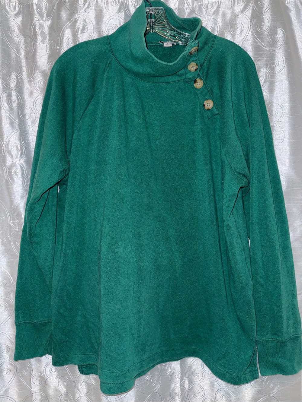 J.Crew Forest Green Funnel Neck Pullover Women’s Size Large 🔥 G10